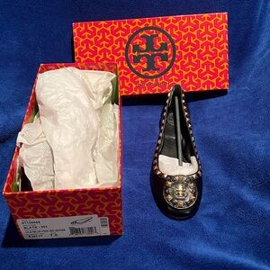 NIB Tory Burch Dale Ballet-Finni Veg Leather Flats
